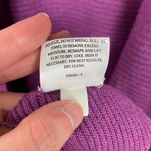 EILEEN Fisher Linen Purple Knit Cardigan Sweater Size Small Petite Open Front S‎ - Picture 8 of 12